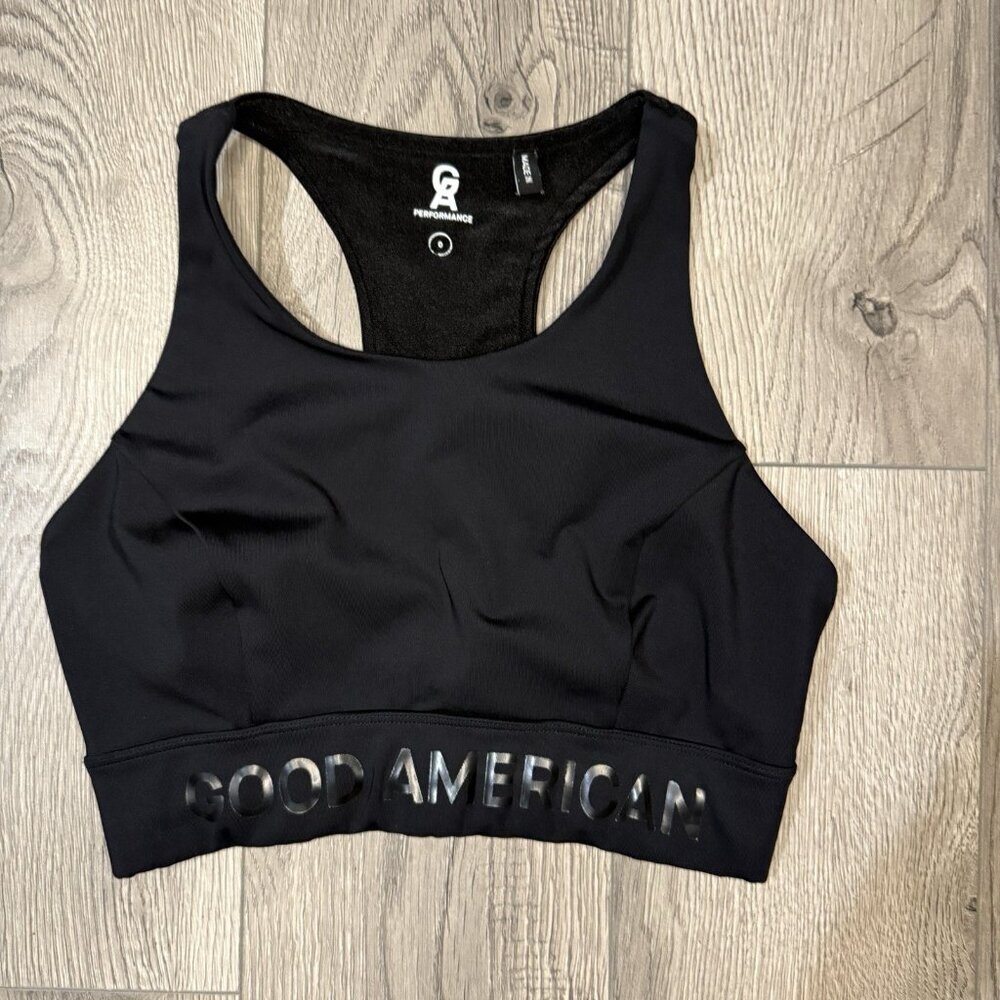 Good American Black Performance Sports Bra Size 0 The Core Power